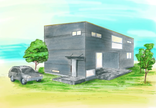 異素材が光る二世帯邸宅