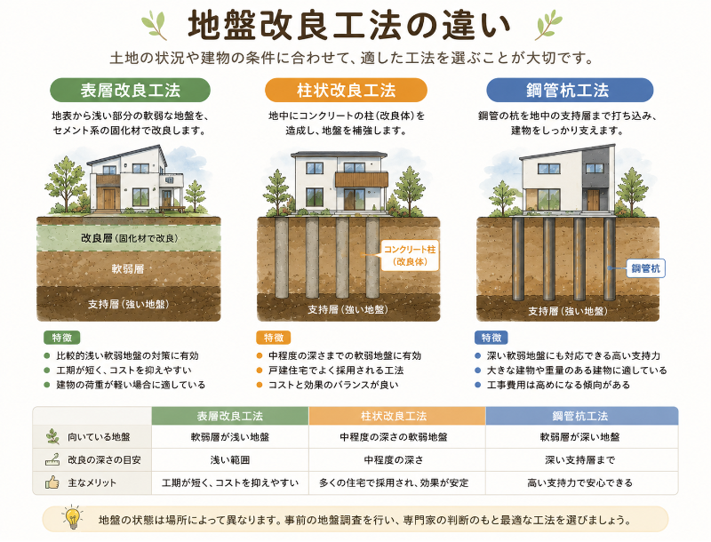 地盤改良工法の違い